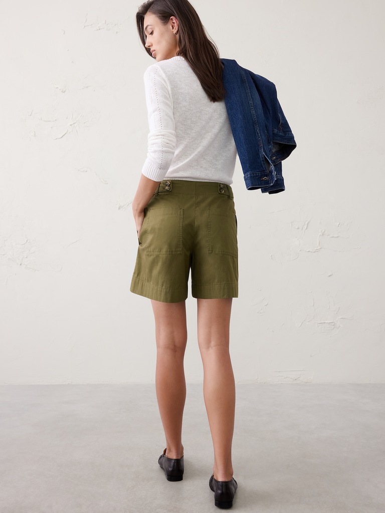 High-Rise Twill Utility Short