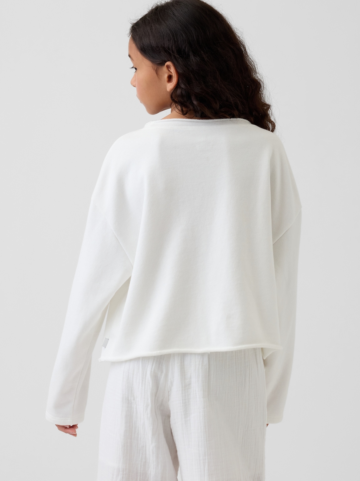 Kids French Terry Wide-Neck Logo Sweatshirt