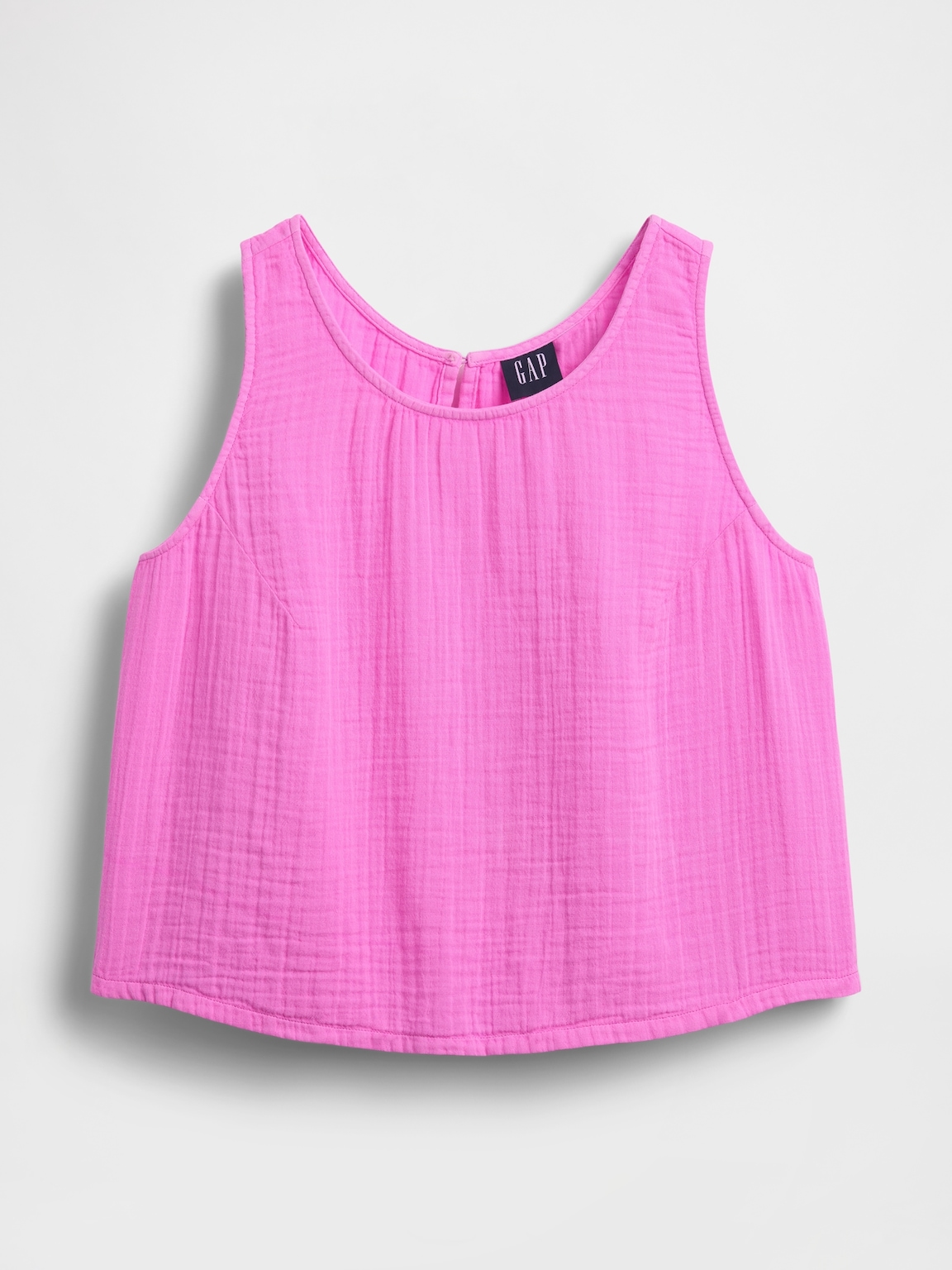 Cotton Gauze Racer Shell Tank Top
