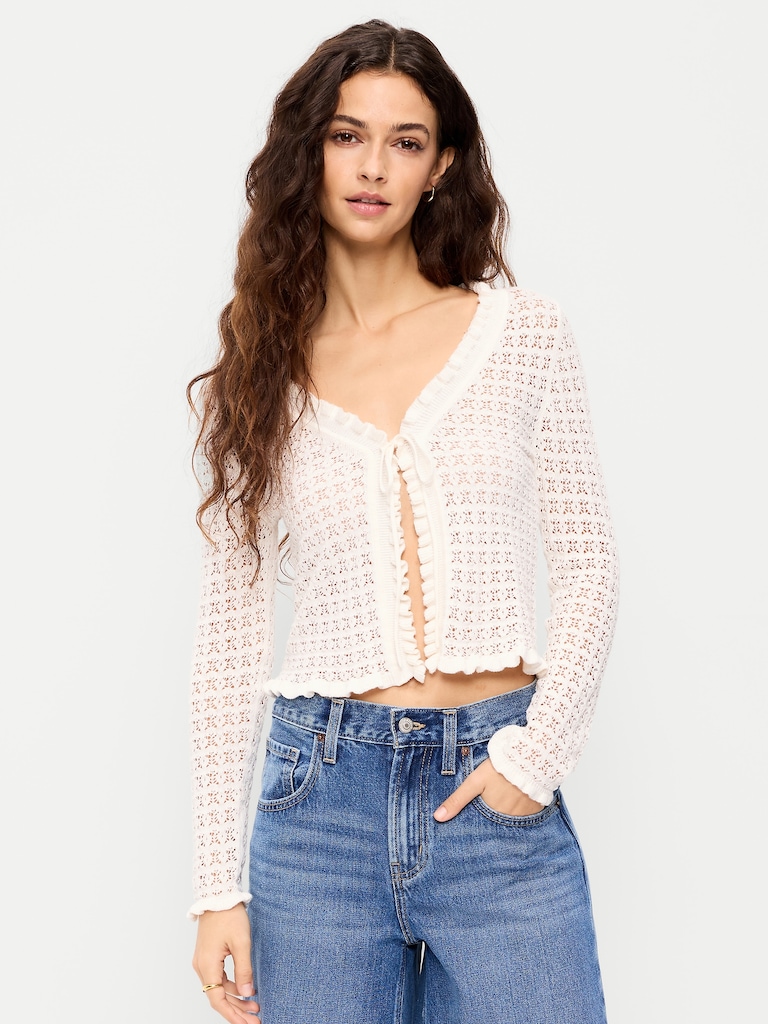 Tie-Front Open Cardigan