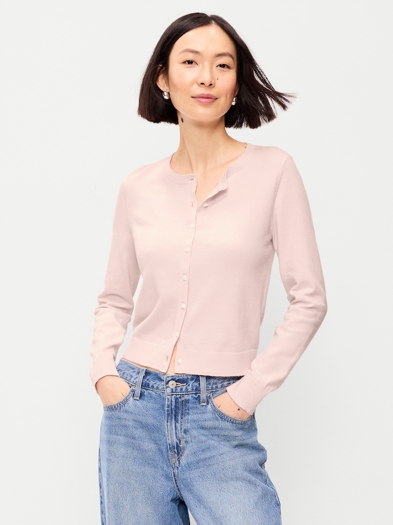 SoSoft Lite Cropped Crew-Neck Cardigan
