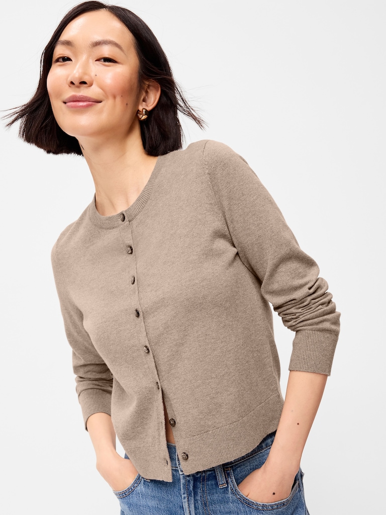 SoSoft Lite Cropped Crew-Neck Cardigan