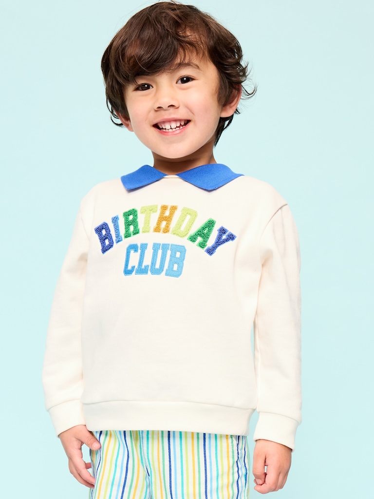 Oversized Collared Unisex Birthday Sweatshirt for Toddler