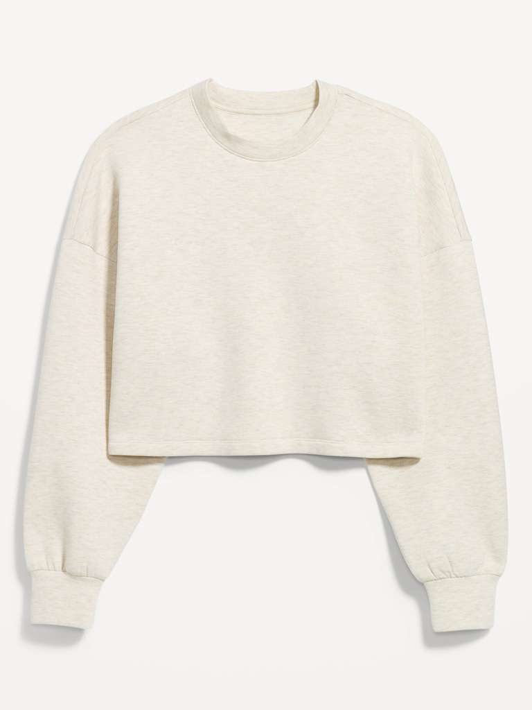 Bounce Fleece Crew-Neck Cropped Top