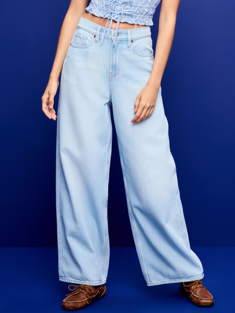 High-Waisted Baggy Wide-Leg Jeans