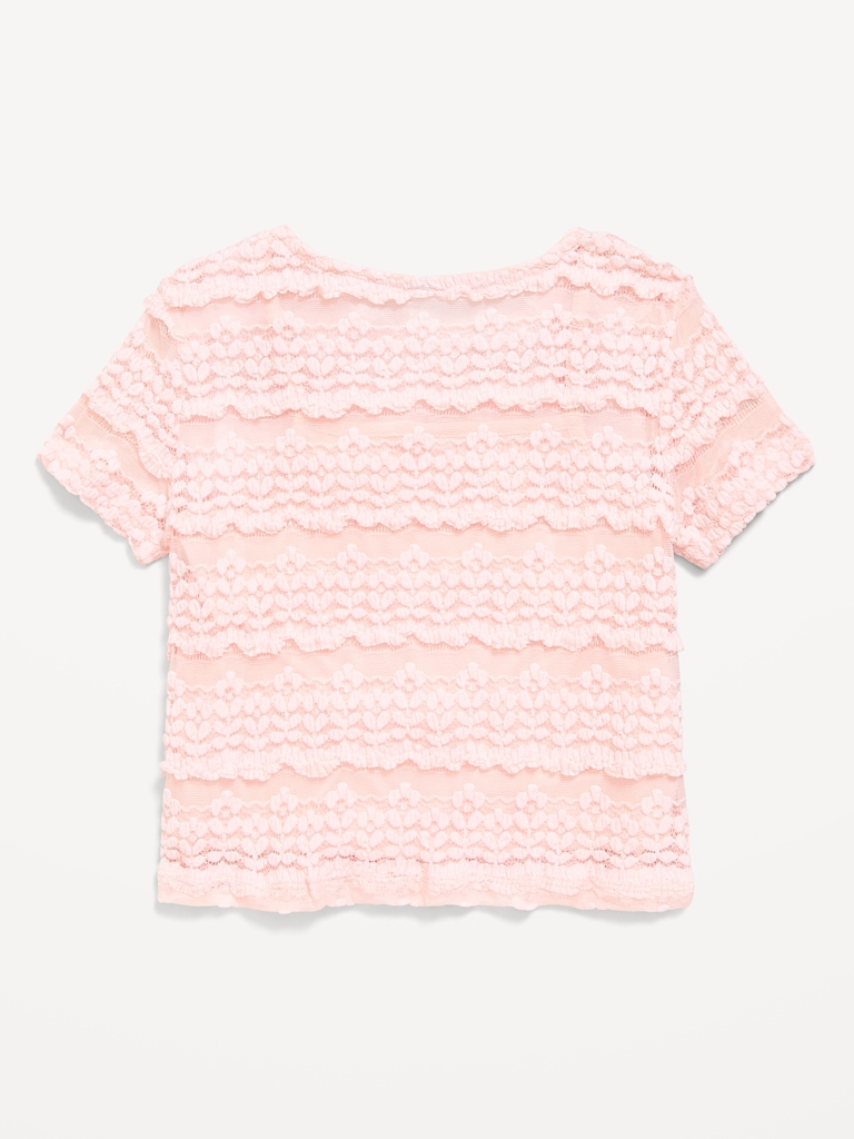 Short-Sleeve Lace Top for Girls