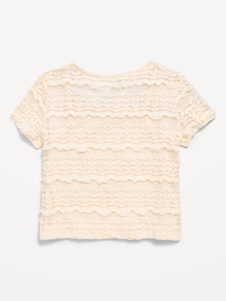 Short-Sleeve Lace Top for Girls