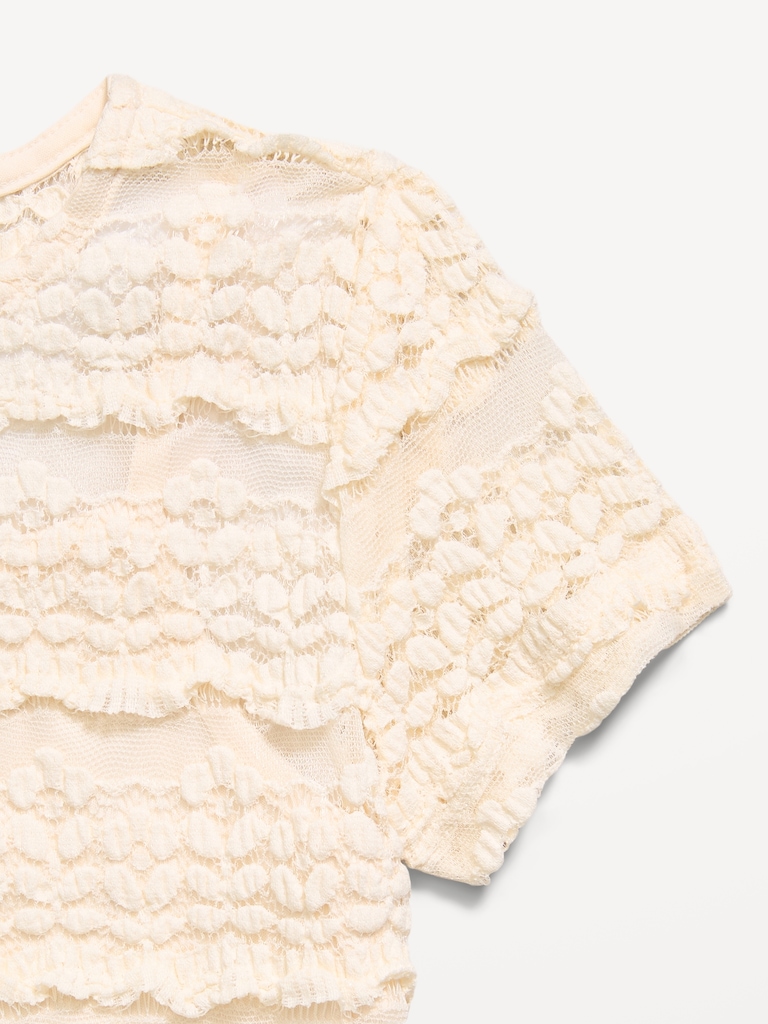 Short-Sleeve Lace Top for Girls