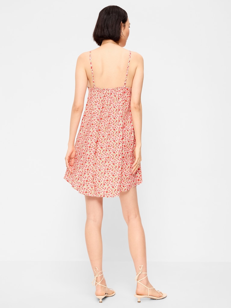 Ruffle-Trim Asymmetrical Mini Dress