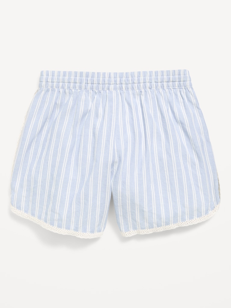 Lace-Trim Poplin Boxer Shorts for Girls