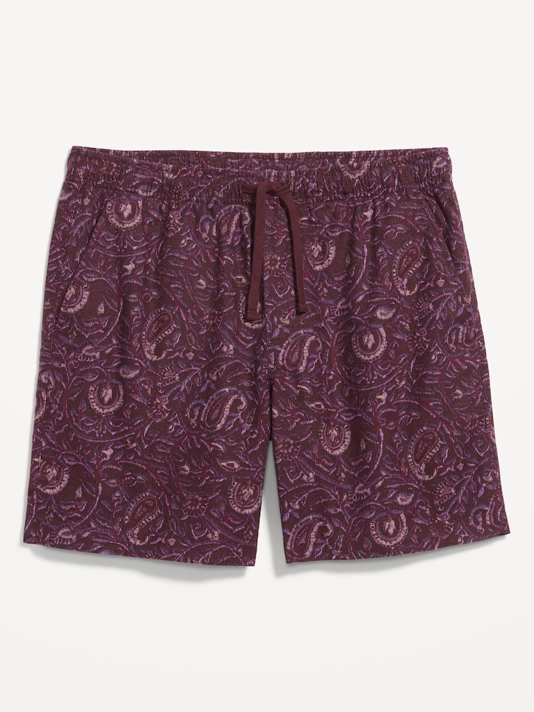 Linen-Blend Jogger Shorts -- 7-inch inseam