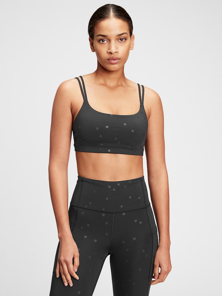 GapFit Blackout Double-Strap Sports Bra