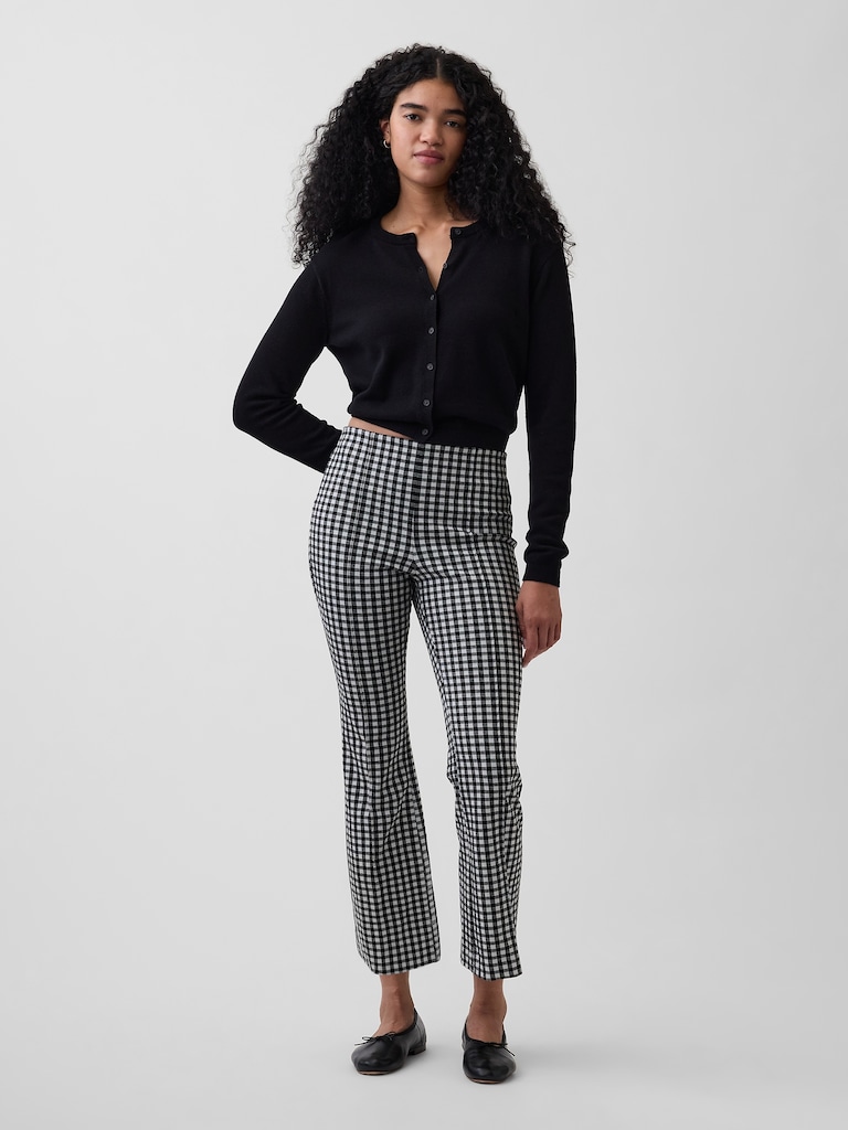 High Rise Double Knit Crop Kick Pants