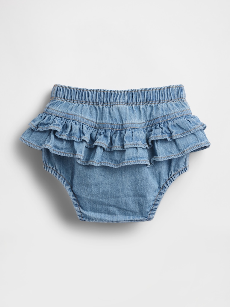 Baby Denim Ruffle Bloomers