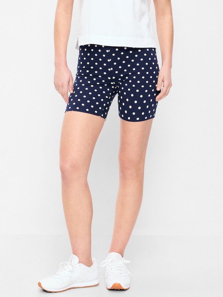 High-Waisted Jersey Biker Shorts -- 6-inch inseam