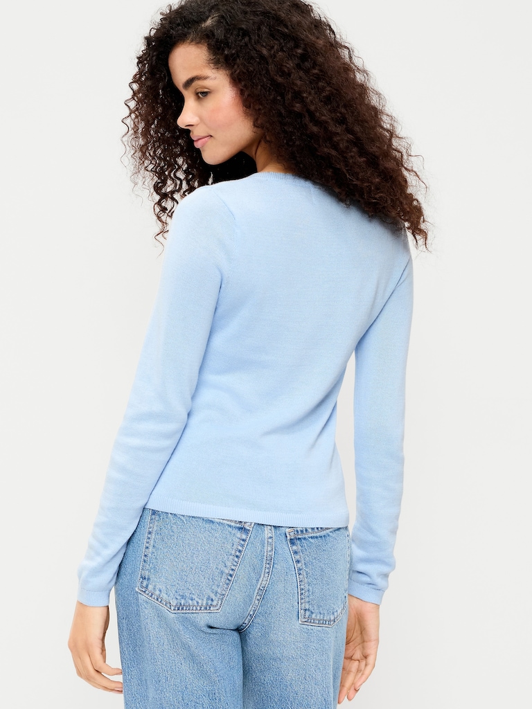 Fitted Scoop-Neck Cropped Jersey Sweater
