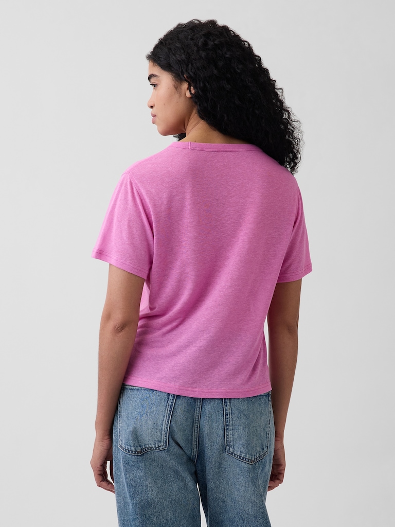 Linen-Blend Relaxed T-Shirt
