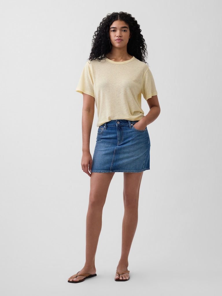 Linen-Blend Relaxed T-Shirt