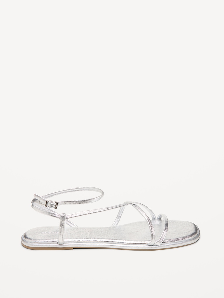 Strappy Faux-Leather Sandals