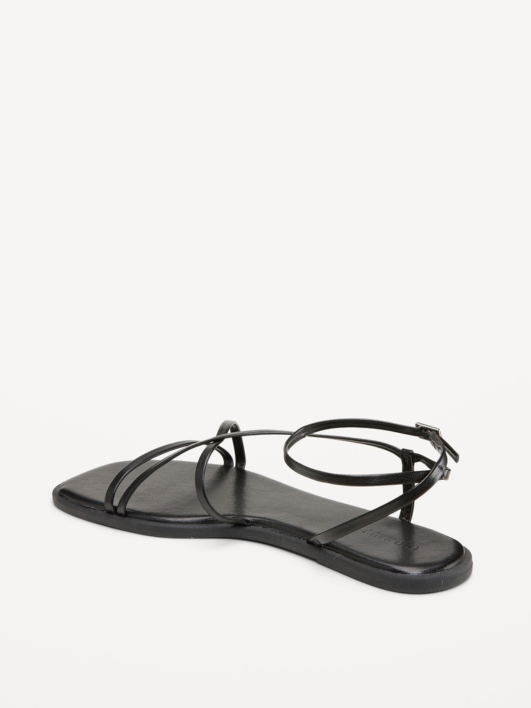 Strappy Faux-Leather Sandals