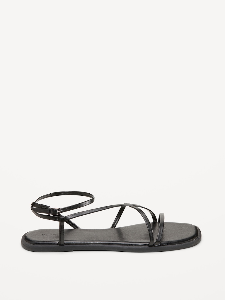 Strappy Faux-Leather Sandals