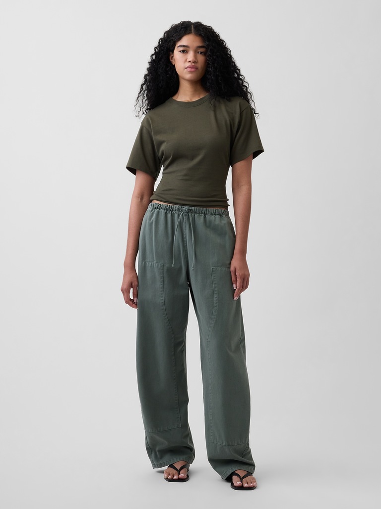 Knit Fitted-Waist T-Shirt