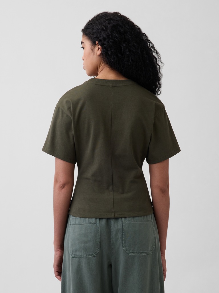 Knit Fitted-Waist T-Shirt