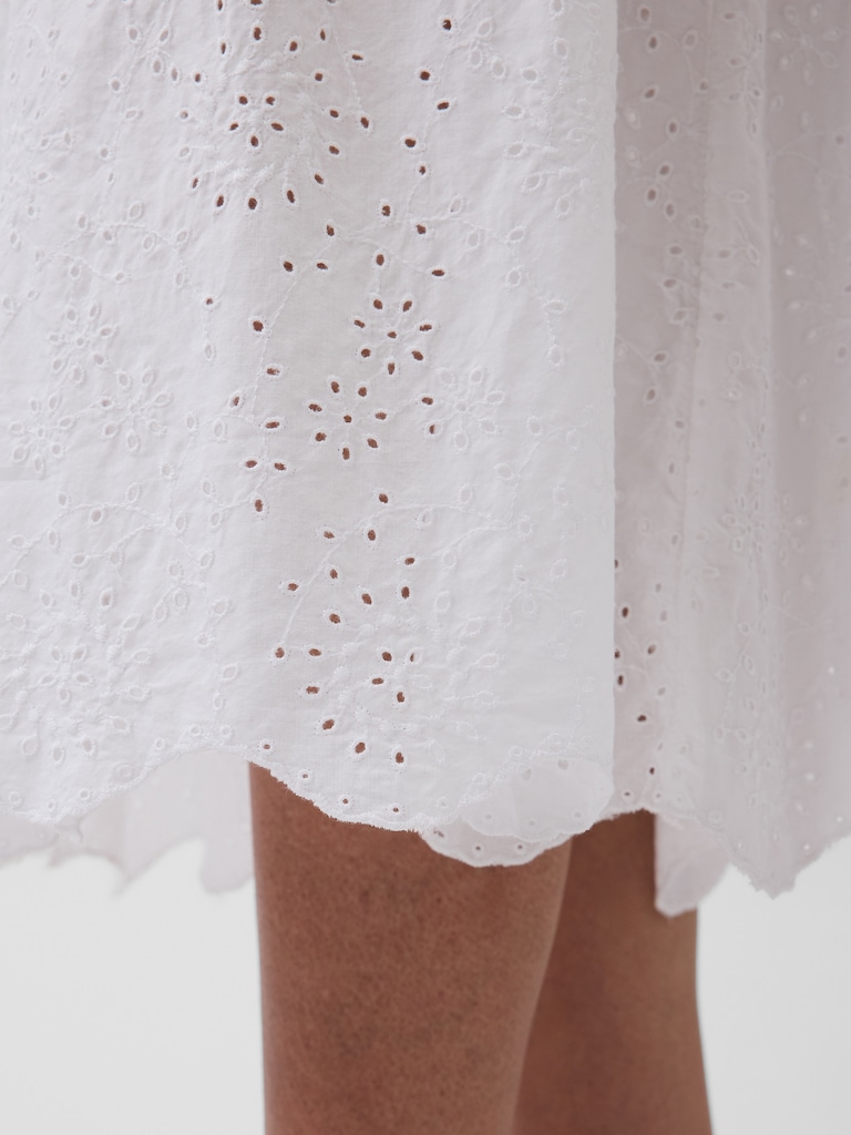 Eyelet Drop-Waist Maxi Dress