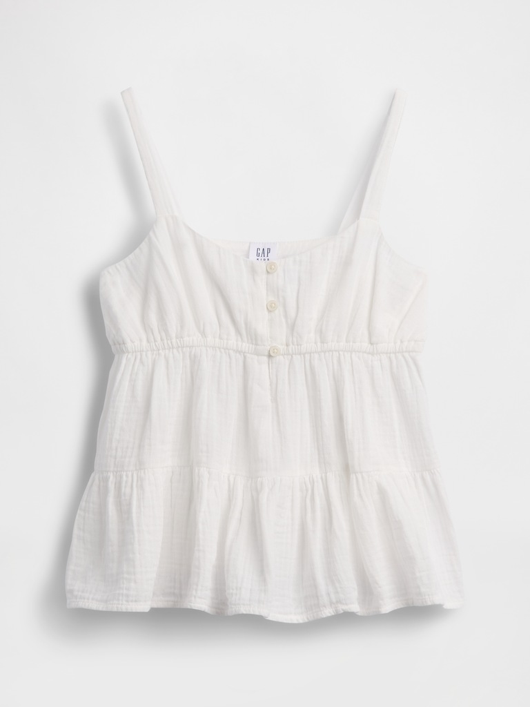 Kids Cotton Gauze Tiered Tank Top