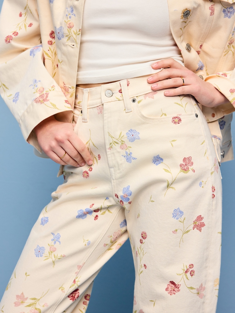 High-Waisted Barrel Jeans