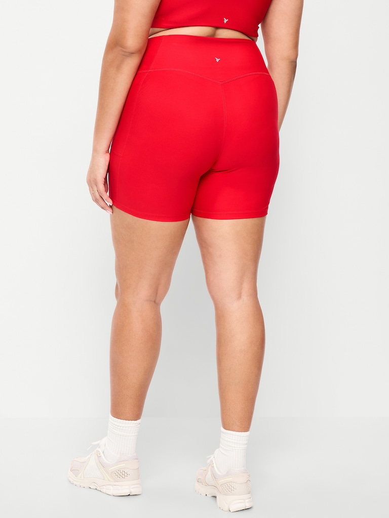 Extra-High Waisted PowerSoft Boundless Pocket Biker Shorts-- 6-inch inseam - No Front Seam