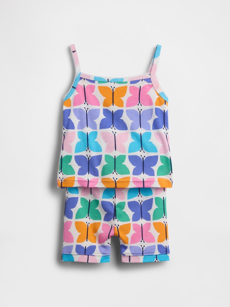Baby & Toddler Organic Brushed Cotton Butterfly Cami Short Set