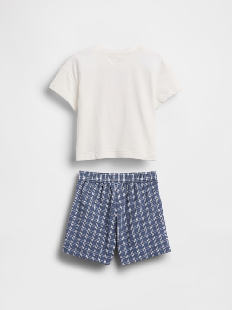 Baby Lobster Graphic T-Shirt & Plaid Short Set
