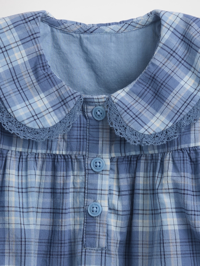 Baby Plaid Ruffle Collar Dress