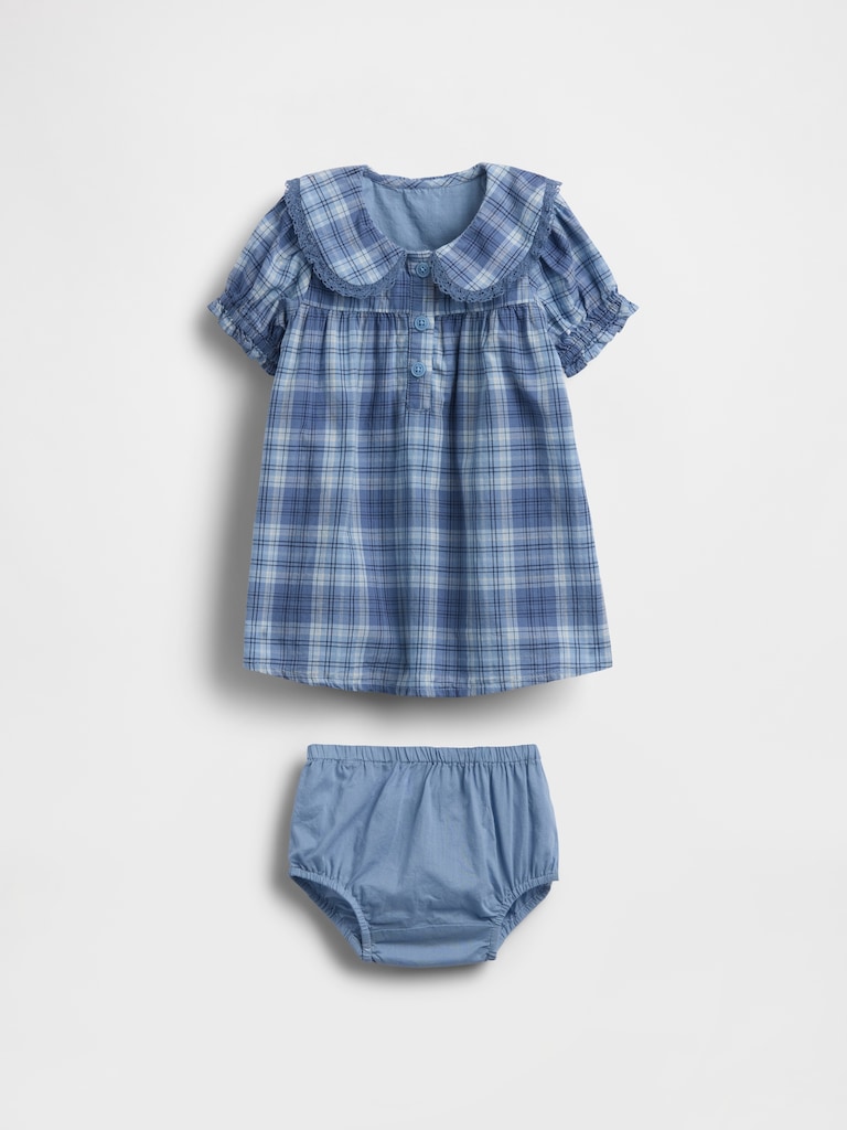 Baby Plaid Ruffle Collar Dress