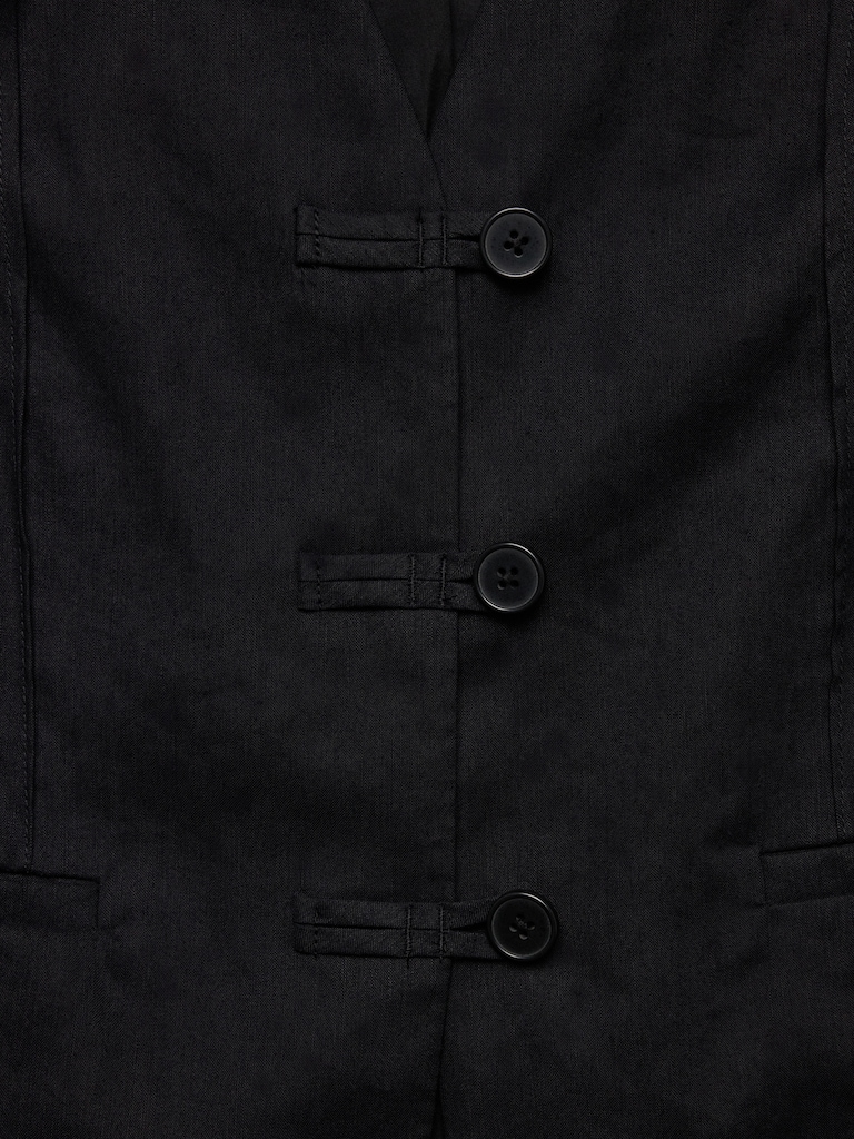 Gilet long en lin et viscose extensible