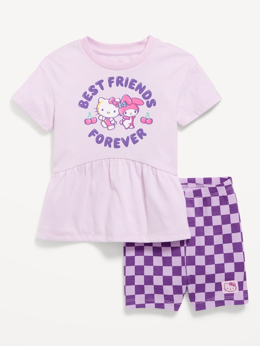 Hello Hello Kitty® Short-Sleeve Graphic T-Shirt and Biker Shorts Set for Toddler Girls on clearance at Old Navy — 52% off