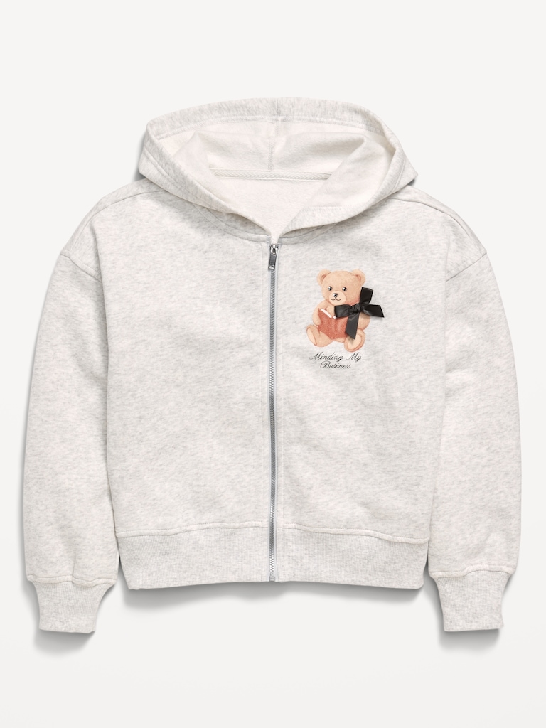 Favorite Fleece Graphic Zip-Front Hoodie for Girls
