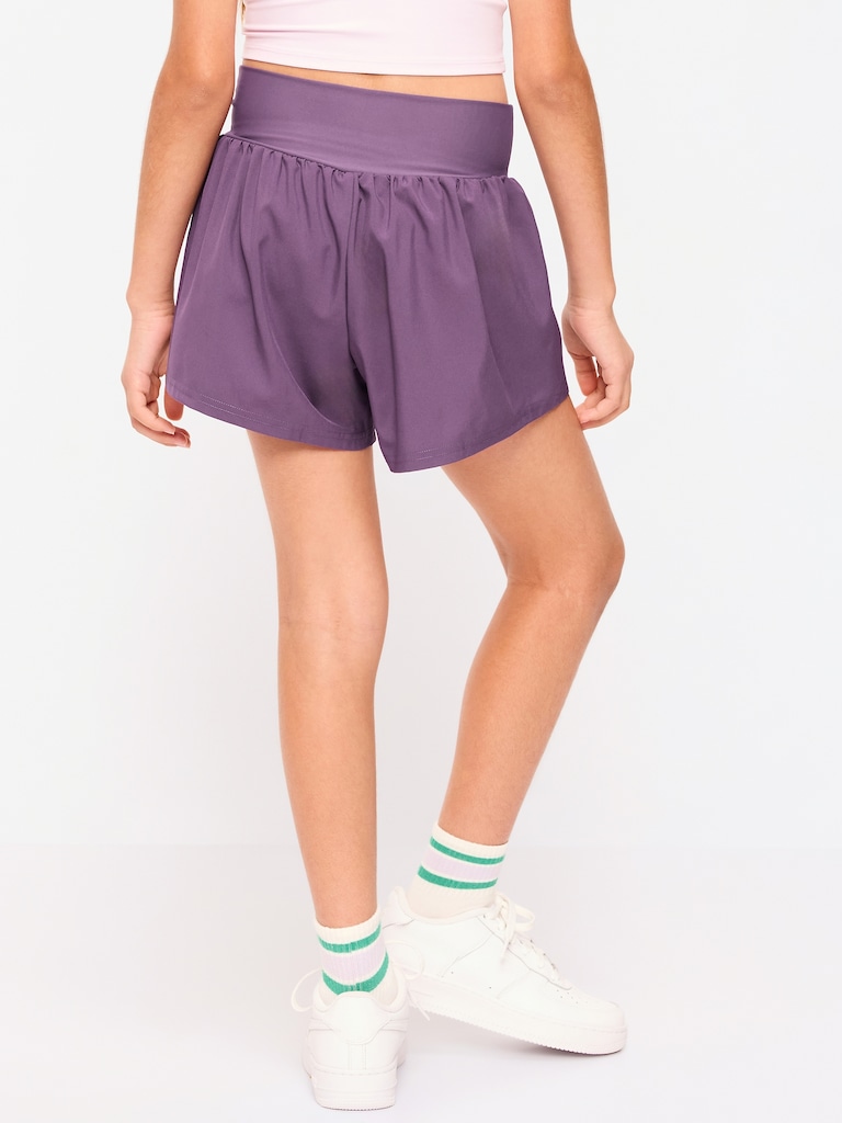 High-Waisted StretchTech Performance Shorts for Girls