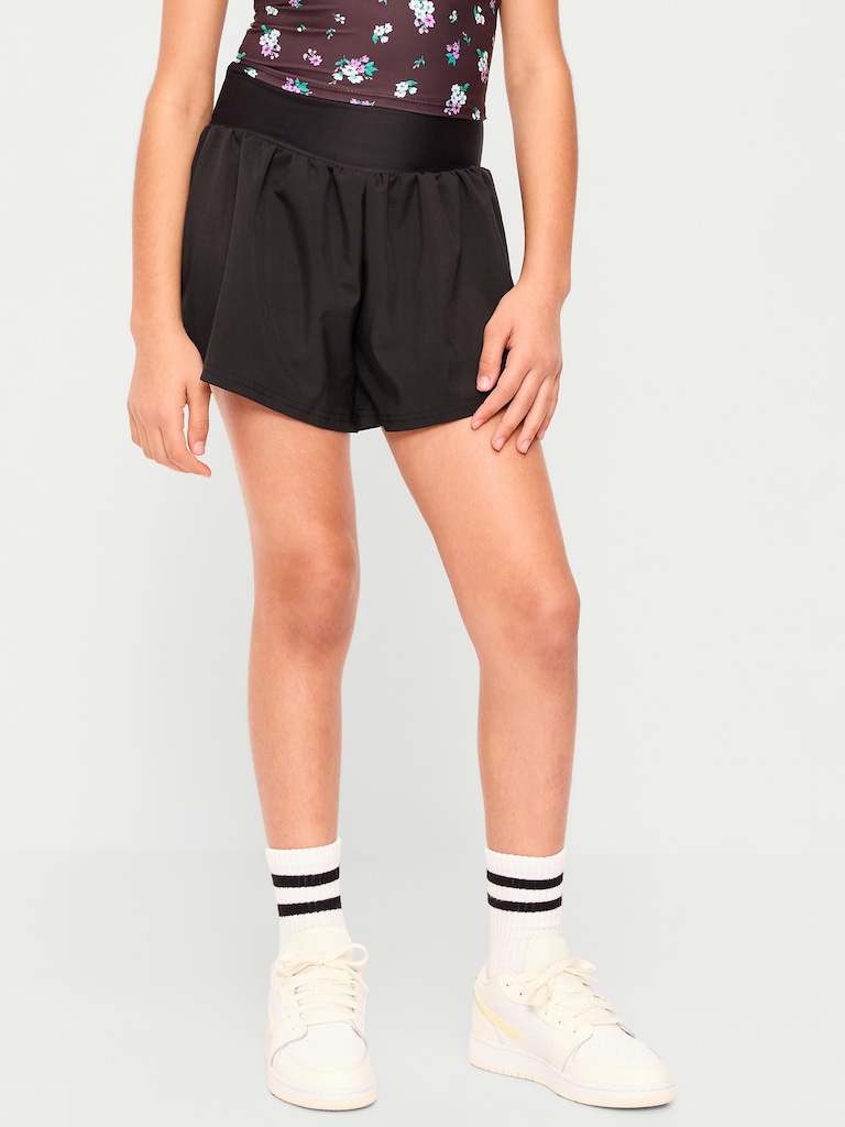 High-Waisted StretchTech Performance Shorts for Girls