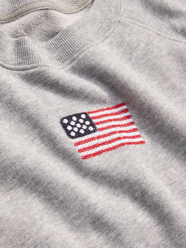 Short-Sleeve Cropped Raglan Sweatshirt