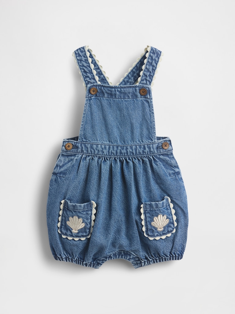 Baby Denim Shell Pocket Bubble Overalls