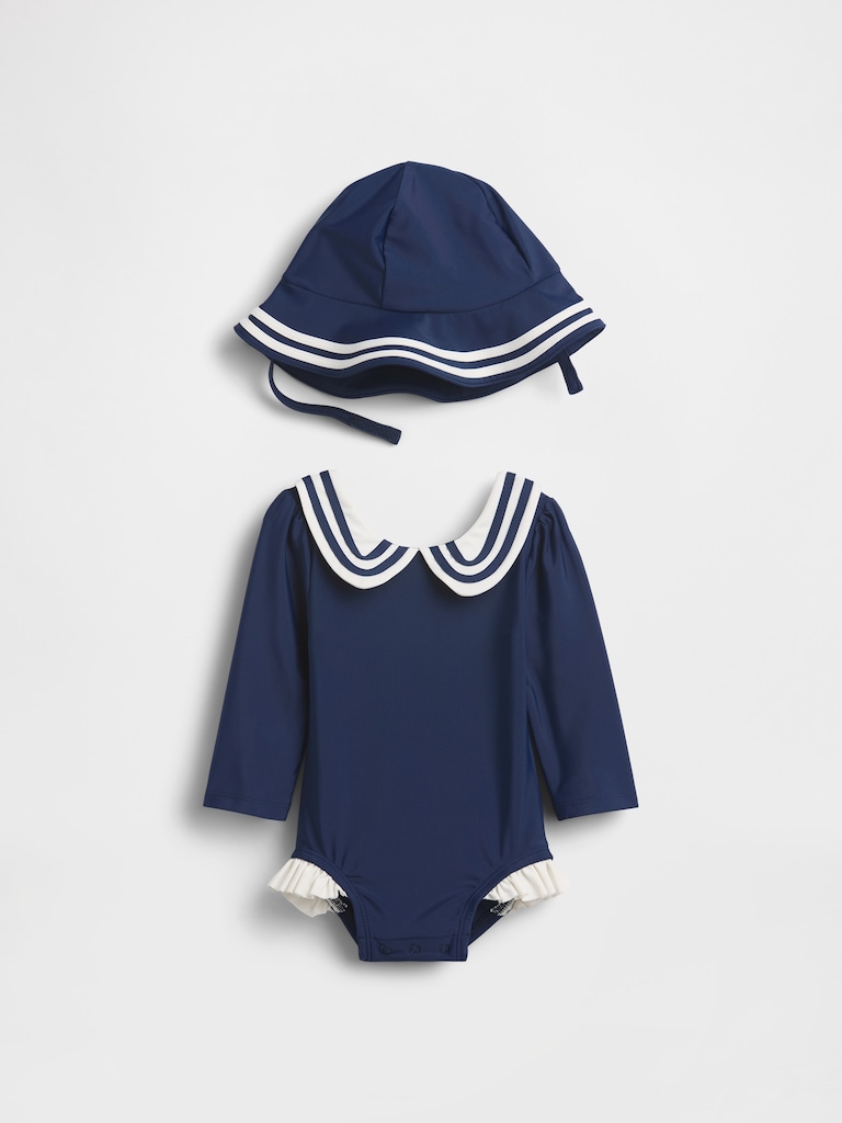 Baby Sailor Rash Guard Swim Set