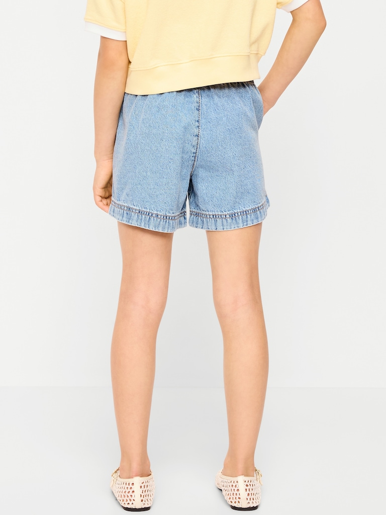 High-Waisted Pull-On Jean Shorts for Girls