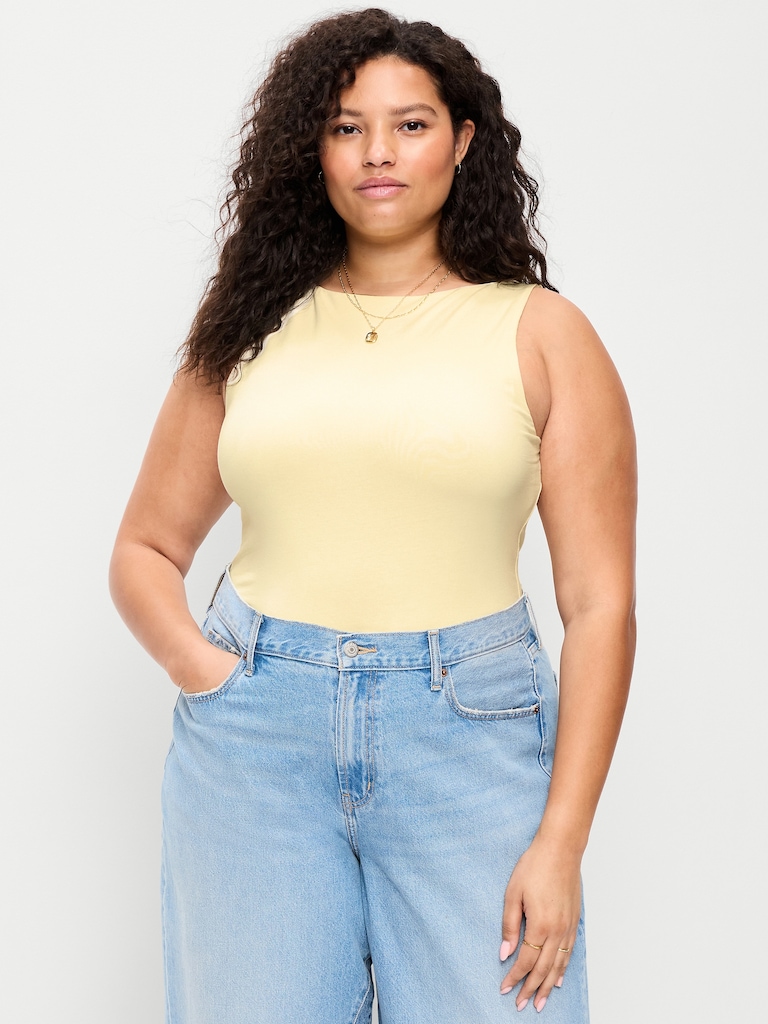 Hug Double-Layer Boat-Neck Top