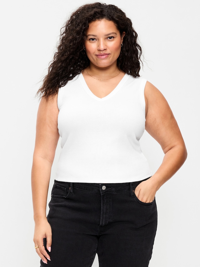 Snug Crop V-Neck Tank Top