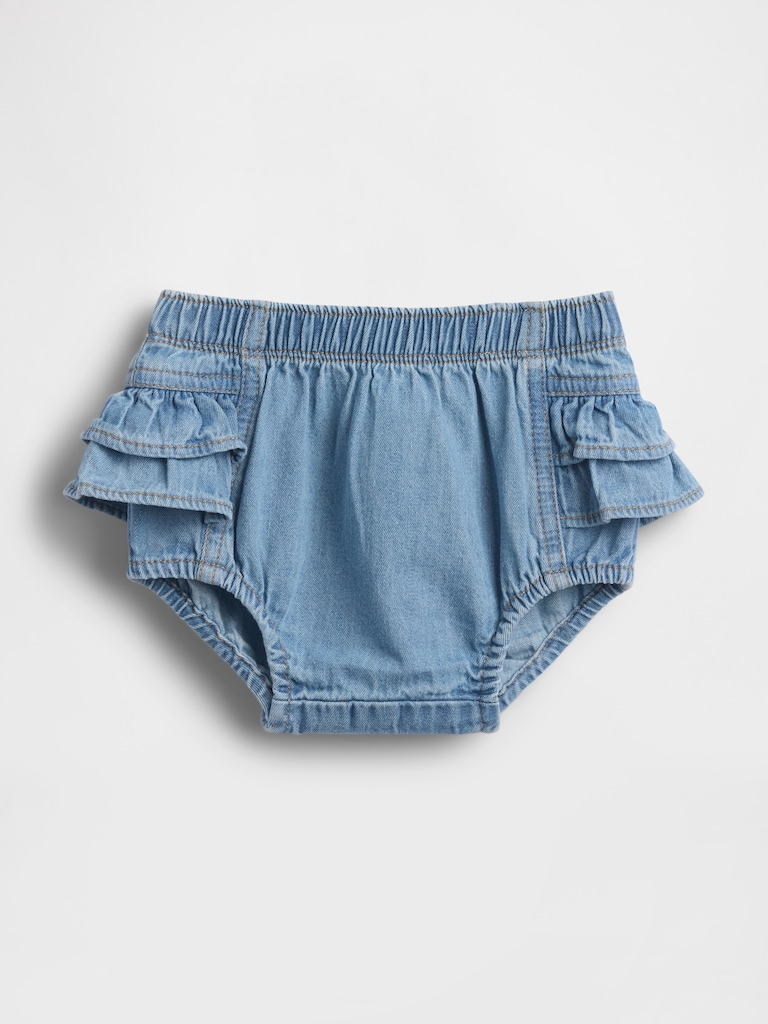 Baby Denim Ruffle Bloomers