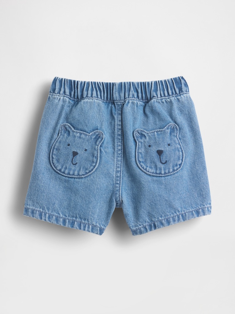 Baby Bear Pocket Pull-On Denim Shorts