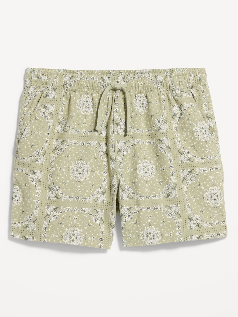 Linen-Blend Jogger Shorts -- 5-inch inseam