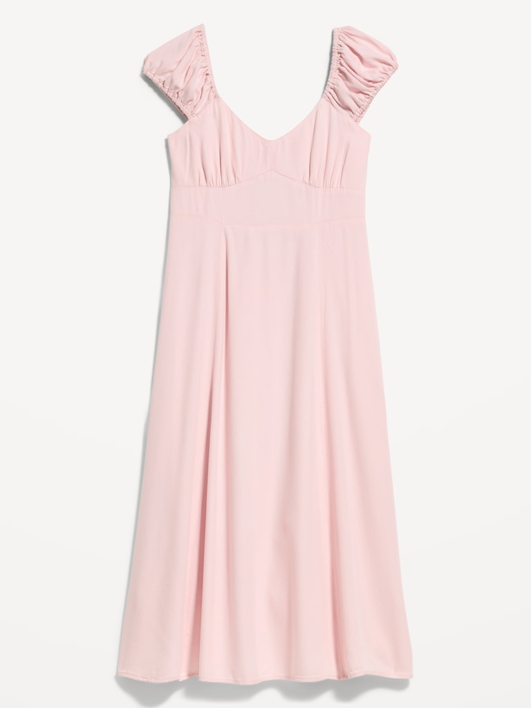 Short-Sleeve Fit & Flare Midi Dress